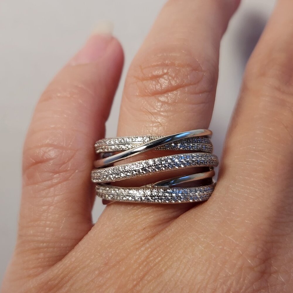 Estate Silver Multi-Band Ring - Picture 11 of 13